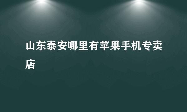 山东泰安哪里有苹果手机专卖店