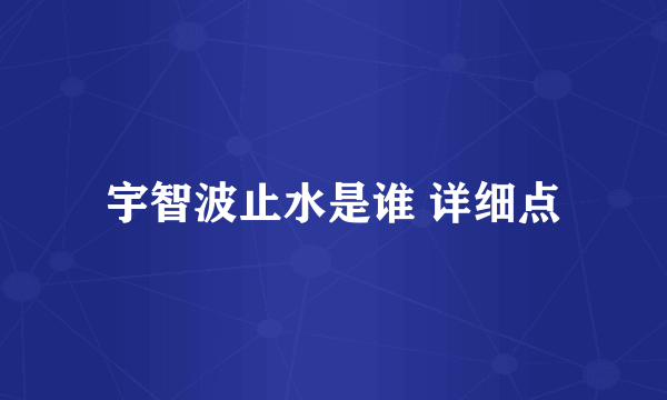 宇智波止水是谁 详细点