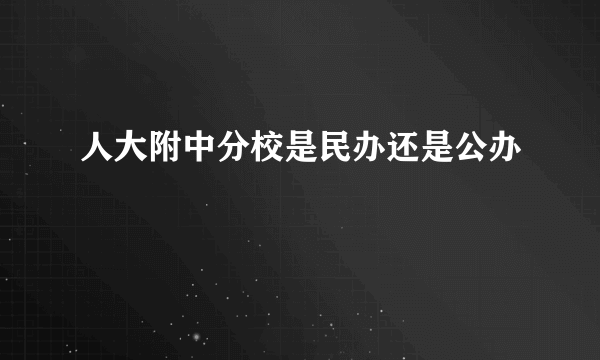 人大附中分校是民办还是公办