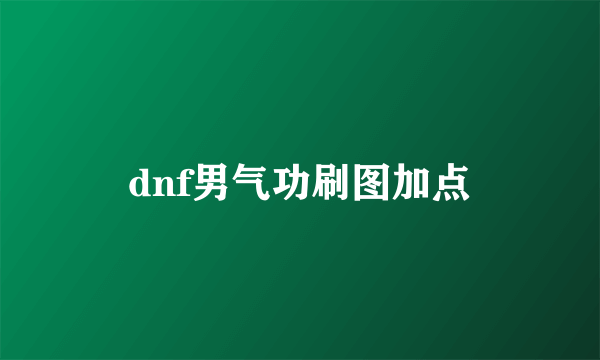 dnf男气功刷图加点