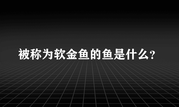 被称为软金鱼的鱼是什么？