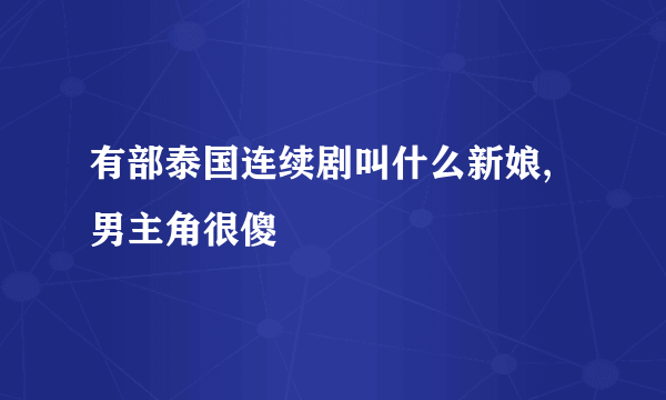 有部泰国连续剧叫什么新娘,男主角很傻