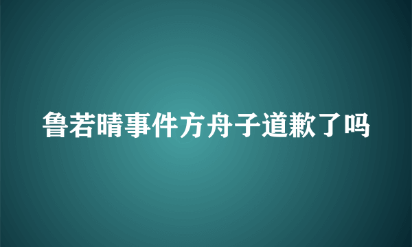 鲁若晴事件方舟子道歉了吗