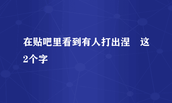 在贴吧里看到有人打出涅槃这2个字