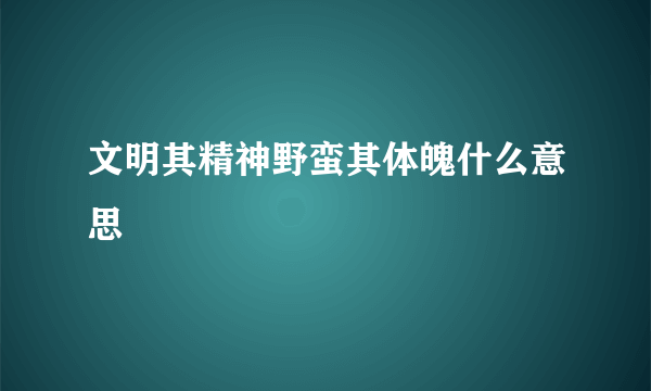 文明其精神野蛮其体魄什么意思