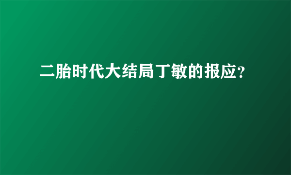 二胎时代大结局丁敏的报应？