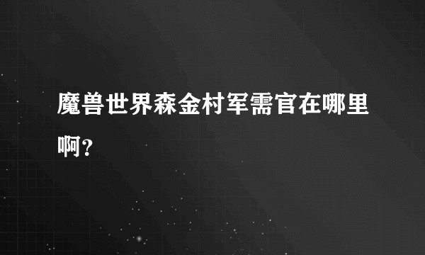 魔兽世界森金村军需官在哪里啊？