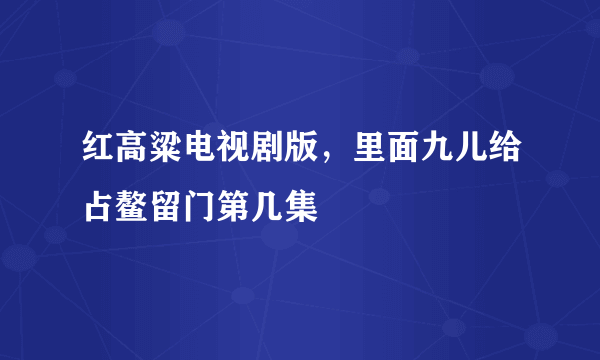 红高粱电视剧版，里面九儿给占鳌留门第几集