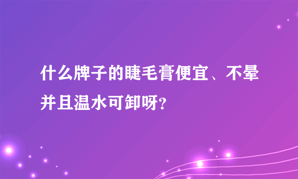 什么牌子的睫毛膏便宜、不晕并且温水可卸呀？