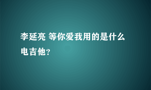 李延亮 等你爱我用的是什么电吉他？