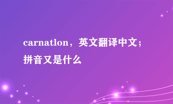 carnatlon，英文翻译中文；拼音又是什么