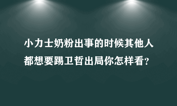 小力士奶粉出事的时候其他人都想要踢卫哲出局你怎样看？