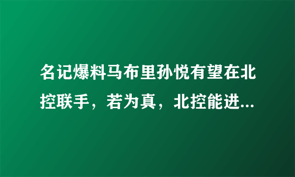 名记爆料马布里孙悦有望在北控联手，若为真，北控能进季后赛吗？