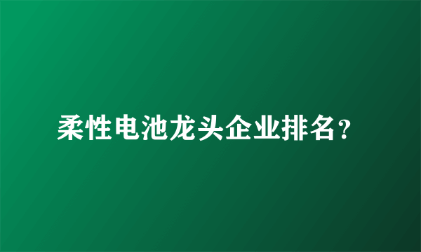 柔性电池龙头企业排名？