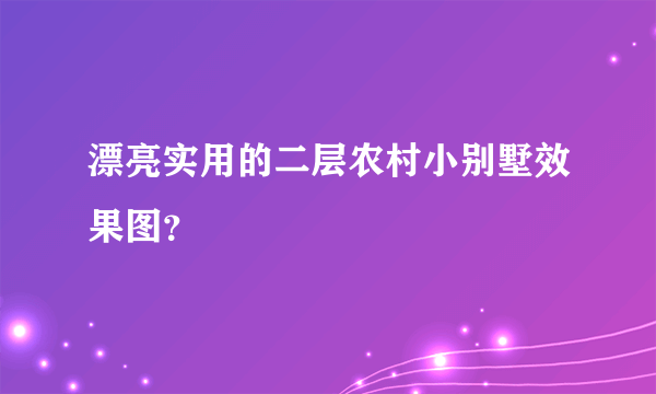 漂亮实用的二层农村小别墅效果图？