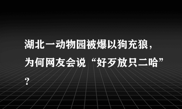 湖北一动物园被爆以狗充狼，为何网友会说“好歹放只二哈”？