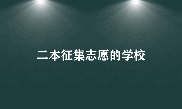 二本征集志愿的学校