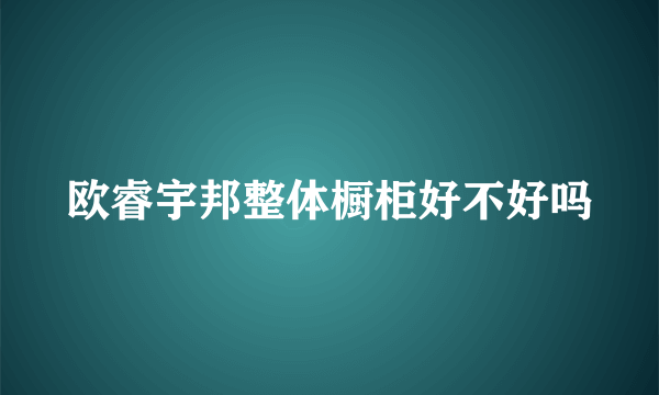 欧睿宇邦整体橱柜好不好吗