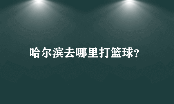 哈尔滨去哪里打篮球？