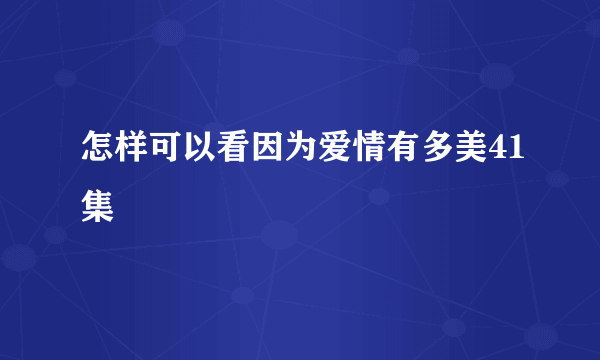 怎样可以看因为爱情有多美41集