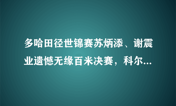 多哈田径世锦赛苏炳添、谢震业遗憾无缘百米决赛，科尔曼9秒76夺冠。你怎么看？