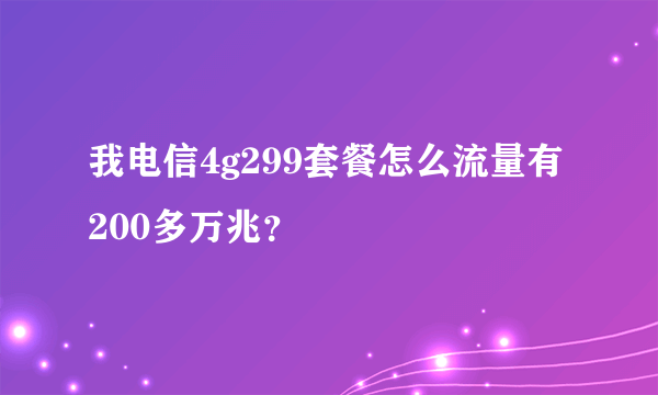 我电信4g299套餐怎么流量有200多万兆？