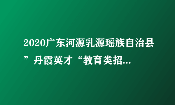 2020广东河源乳源瑶族自治县”丹霞英才“教育类招聘综合成绩公告