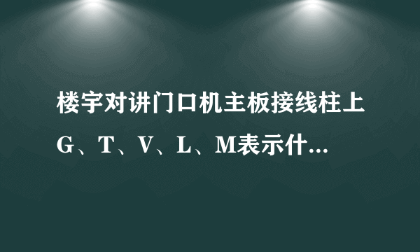 楼宇对讲门口机主板接线柱上G、T、V、L、M表示什么？还有V1，L是两个？