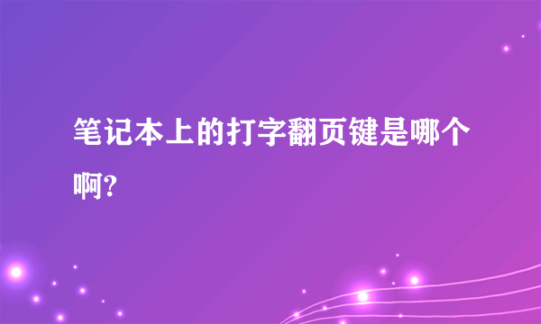 笔记本上的打字翻页键是哪个啊?