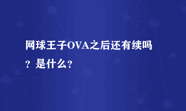 网球王子OVA之后还有续吗？是什么？