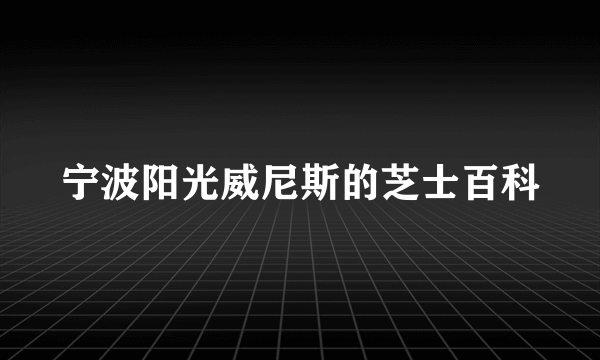 宁波阳光威尼斯的芝士百科