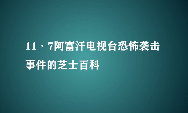 11·7阿富汗电视台恐怖袭击事件的芝士百科