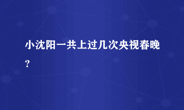 小沈阳一共上过几次央视春晚？