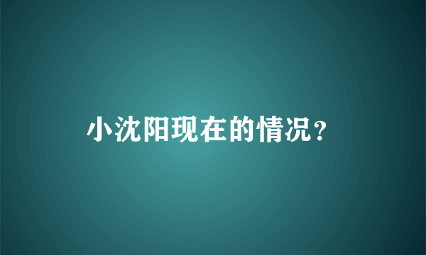 小沈阳现在的情况？