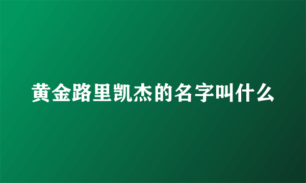 黄金路里凯杰的名字叫什么