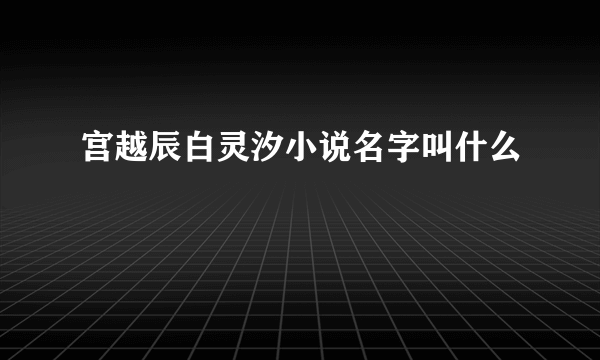 宫越辰白灵汐小说名字叫什么