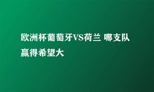 欧洲杯葡萄牙VS荷兰 哪支队赢得希望大