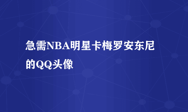 急需NBA明星卡梅罗安东尼的QQ头像