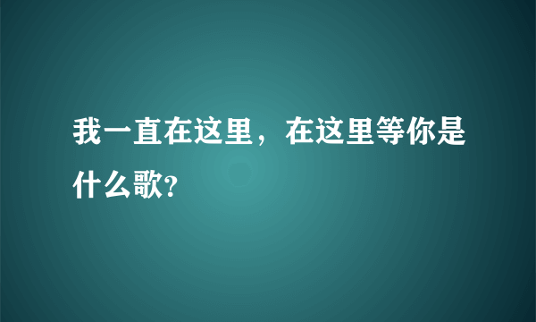 我一直在这里，在这里等你是什么歌？