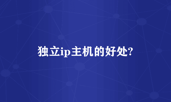 独立ip主机的好处?