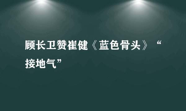 顾长卫赞崔健《蓝色骨头》“接地气”