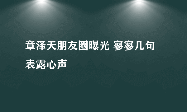 章泽天朋友圈曝光 寥寥几句表露心声