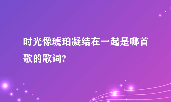 时光像琥珀凝结在一起是哪首歌的歌词?