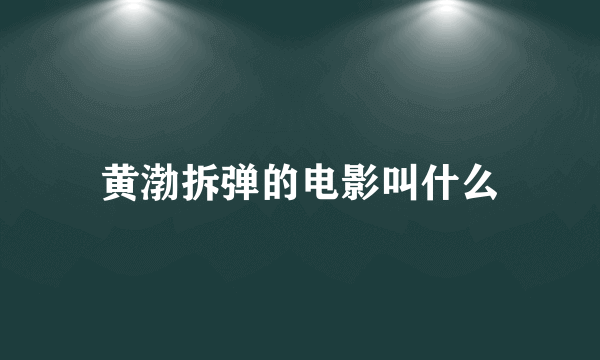 黄渤拆弹的电影叫什么