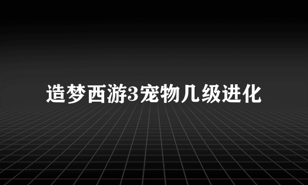 造梦西游3宠物几级进化