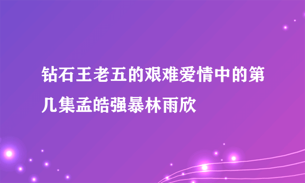 钻石王老五的艰难爱情中的第几集孟皓强暴林雨欣