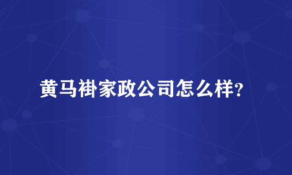 黄马褂家政公司怎么样？