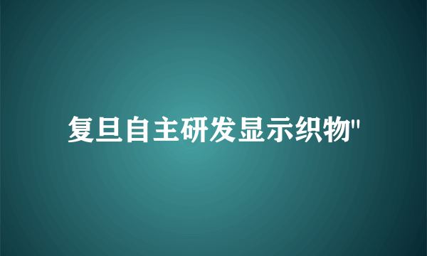 复旦自主研发显示织物