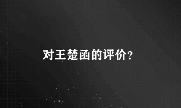 对王楚函的评价？