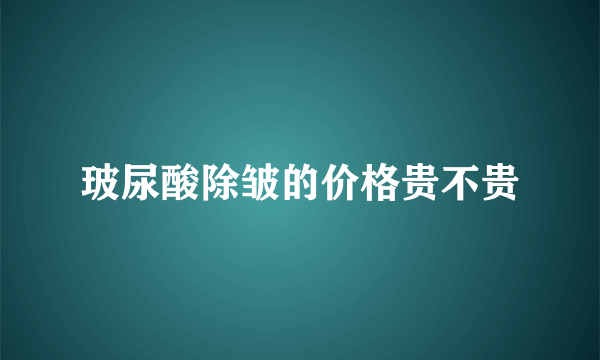 玻尿酸除皱的价格贵不贵